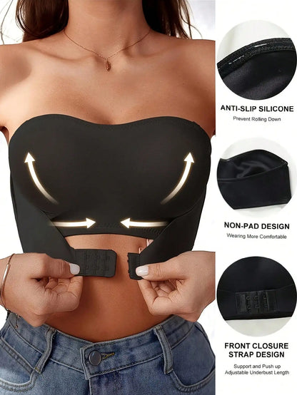 Women's front-button strapless lingerie